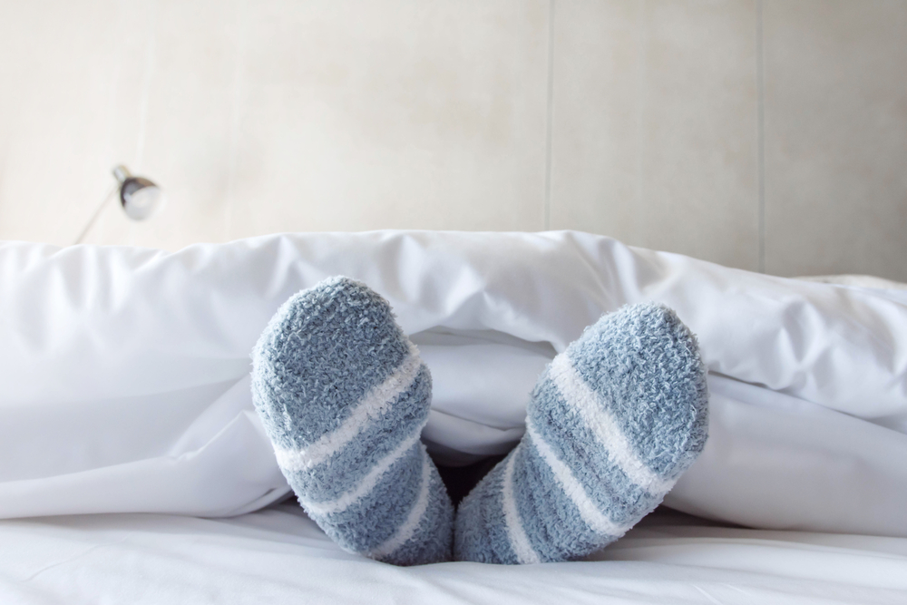 Warme Socken sorgen im Winter für guten Schlaf