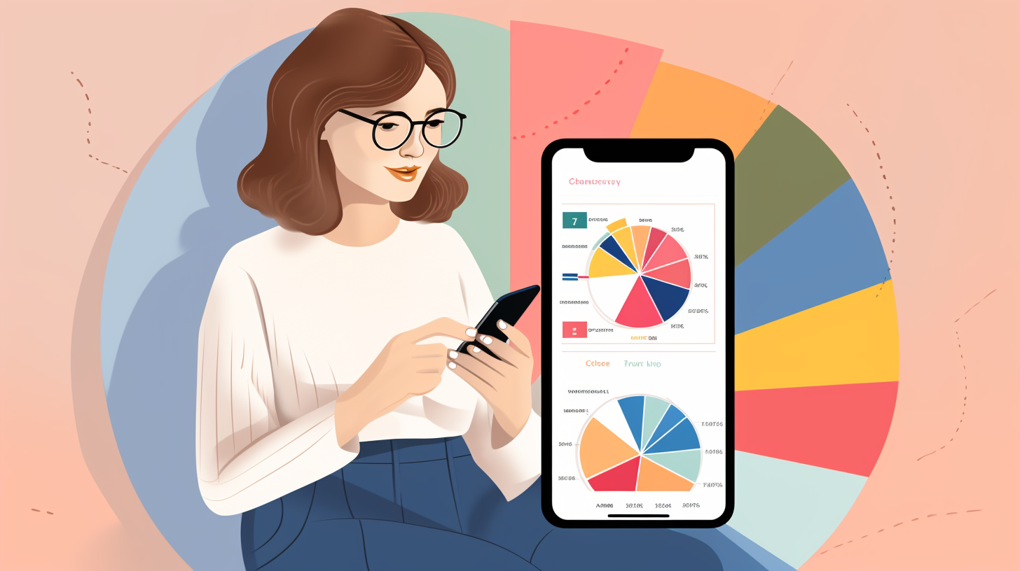 Eine Person überprüft ihre digitale Budget-App, nimmt Änderungen an ihrem Finanzplan vor, indem sie verschiedene Ausgabenkategorien analysiert.