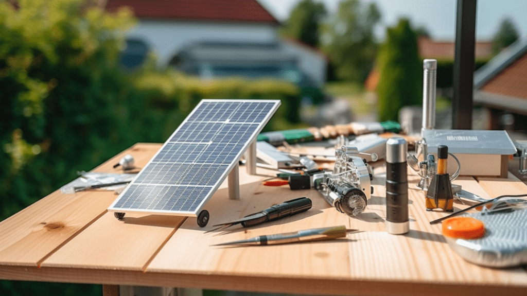 Fertiggestellte Mini-Solaranlage