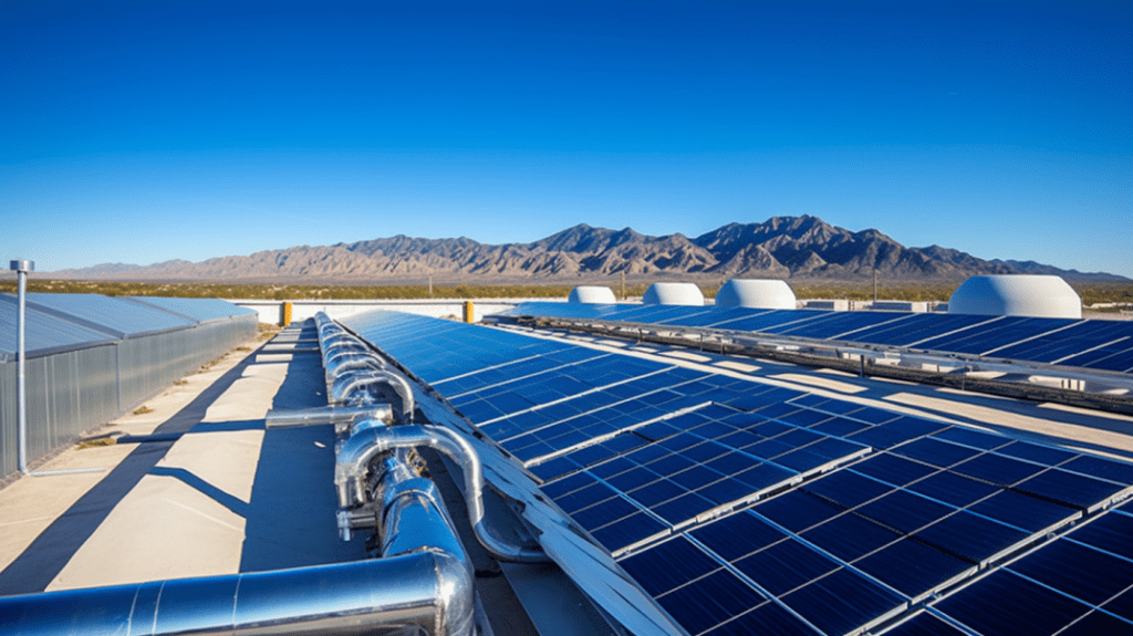Eine komplette Photovoltaikanlage und Solaranlage