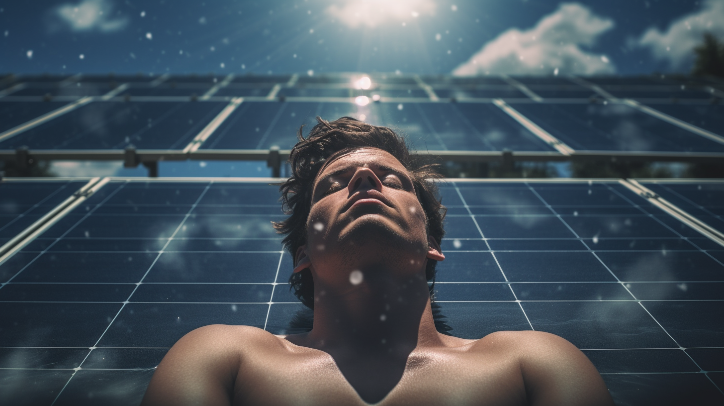 Eine Person installiert eine Photovoltaikanlage und eine solarthermische Anlage, um den Unterschied zwischen den beiden Arten von Solaranlagen zu verdeutlichen.