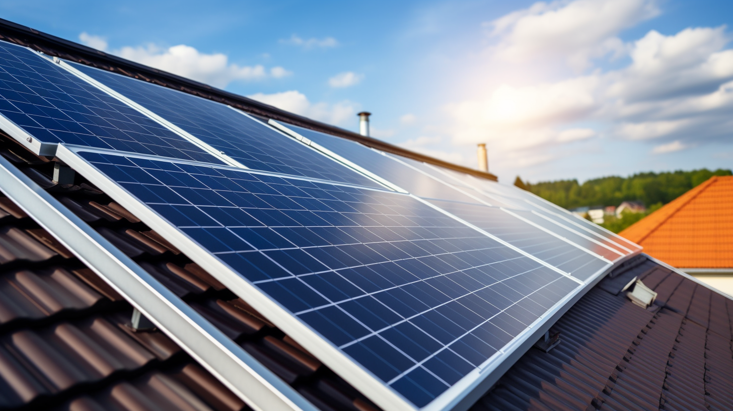 Eine Person installiert ein Photovoltaik-Solarpanel auf einem Dach und veranschaulicht den Prozess der Photovoltaik-Installation.
